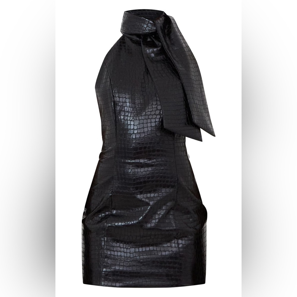Black Halter Neck Mini Dress